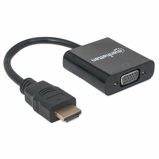 [MANHATTAN_151467] Manhattan 151467 adaptador de cable de vídeo 0,3 m HDMI tipo A (Estándar) VGA (D-Sub) Negro
