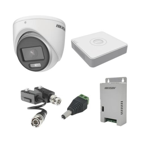 [HIKVISIONDIGITALTECHNOLOGY_KH1080PL4EC] Hikvision Digital Technology KIT COLORVU TURBOHD 1080pLite / DVR 4 Canales / 4 Cámaras Eyeball (exterior) / Transceptores / Conectores / Fuente de Poder Profesional