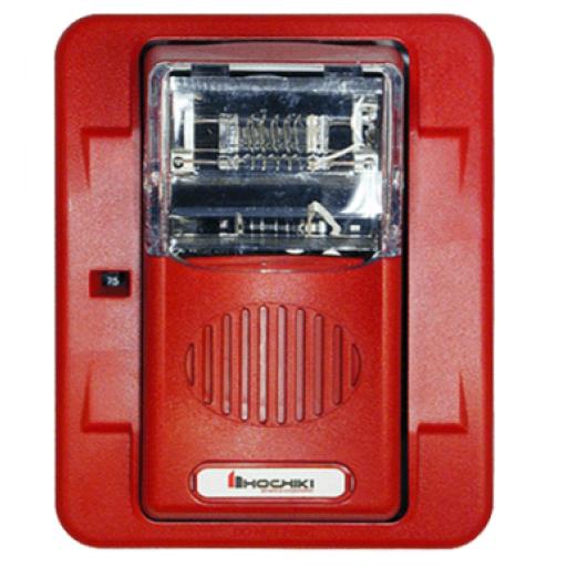[HOCHIKI_HEC3-24WR] Hochiki Sirena Estrobo Hochiki, Color Rojo, Alimentación 24 Vcc, Multi Candela, Montaje En Pared  (0500-06020)