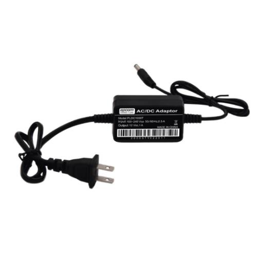[EPCOM_PL-DC-1000T] Epcom Adaptador de Pared de 12Vcc @ 1 A con cable y clavija Nema 1-15 / 0.5 metros a la toma de alimentación / 0.5 metros a la conexión del dispositivo