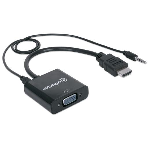[MANHATTAN_151559] Convertidor HDMI a VGA Manhattan Negro.