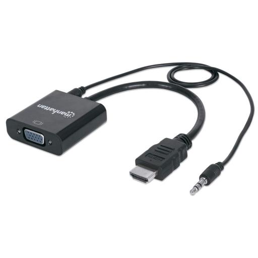 [MANHATTAN_151559] Convertidor HDMI a VGA Manhattan Negro.