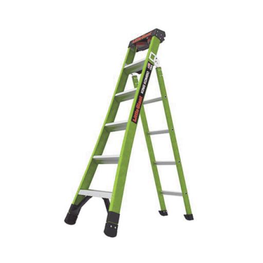 [LITTLEGIANT_KING-KOMBO2-6IA-AC] Little Giant Escalera de Tijera 3 en 1 de 1.8 Metros, Fibra de Vidrio (SKU13906-001). Hecha en E.U.A. (Versión 2.0)