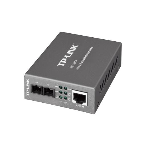[TPLINK_MC110CS] TPLINK Convertidor Multimedia Mono-modo, 1 puerto RJ45 10/100 Mbps, conector de fibra SC, hasta 20 km