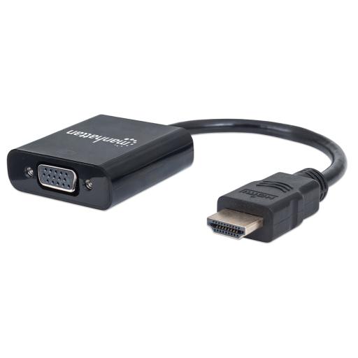 [MANHATTAN_151436] Convertidor HDMI a VGA Manhattan Negro.