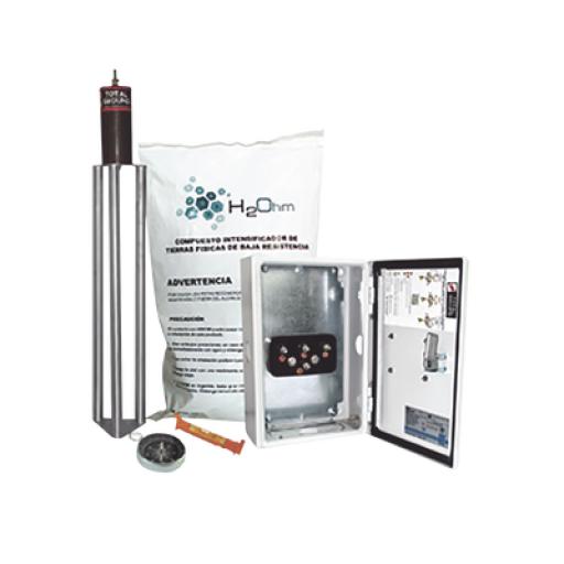 [TOTALGROUND_TG-45K-AI] Total Ground Kit Antivandalico de puesta a tierra de 45 A con Electrodo, Filtro, Acoplador y Compuesto H2Ohm.