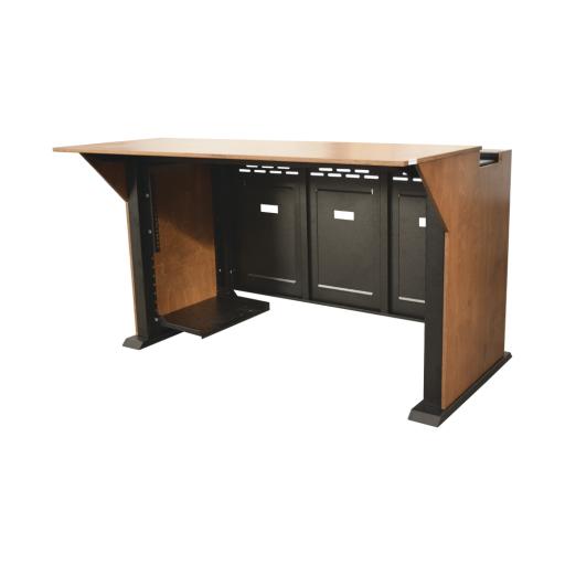 [EPCOM_EM-S01] Epcom Estación Mobiliaria Profesional de Monitoreo y Control / Videovigilancia / Acceso / Alarmas / Etc... / Metal Negro y Madera Tono Claro