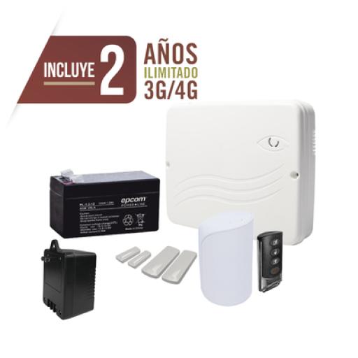 [M2MSERVICES_PRO4GEN2K] M2M SERVICES KIT Alarma Cloud Híbrido/Comunicador 4G Lte Integrado/8 Zonas Cableadas, 32 Inalambricas /Programación 100% vía WEB