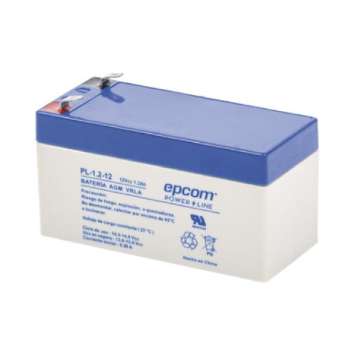 [EPCOM_PL-1.2-12] Epcom Batería 12 Vcc / 1.2 Ah / UL / Tecnología AGM-VRLA / Para uso en equipo electrónico Alarmas de intrusión / Incendio/ Control de acceso / Video Vigilancia / Terminales F1 / Cargador recomendado CHR-80.