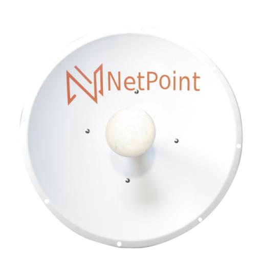 [NETPOINT_NP2GEN2] NetPoint Antena Direccional / 3 ft / 4.9-6.4 GHz / Ganancia 34 dBi / SLANT de 45 ° y 90° / Incluye Jumpers con conector N-Macho a RSMA / montaje incluido. 