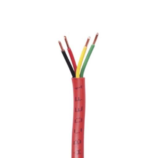 [HONEYWELLHOMERESIDEO_41075504-28MTS] HONEYWELL HOME RESIDEO Retazo de 28 metros de alambre 18 AWG, 4 conductores, tipo FPL, de color rojo, para aplicaciones en sistemas de detección de incendio y Sistemas de Evacuación.