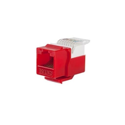 [LINKEDPROBYEPCOM_LP-KJ-516-RD] LINKEDPRO BY EPCOM Módulo Jack Keystone Cat5e sin Herramienta (toolless) para faceplate - Color Rojo