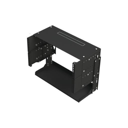[LINKEDPROBYEPCOM_LP-REP-1205-CH] LINKEDPRO BY EPCOM Rack Abierto de montaje en Pared, de 19in, 5 Unidades de rack, Profundidad Ajustable (8" a 12") con Charola de Uso Múltiple.