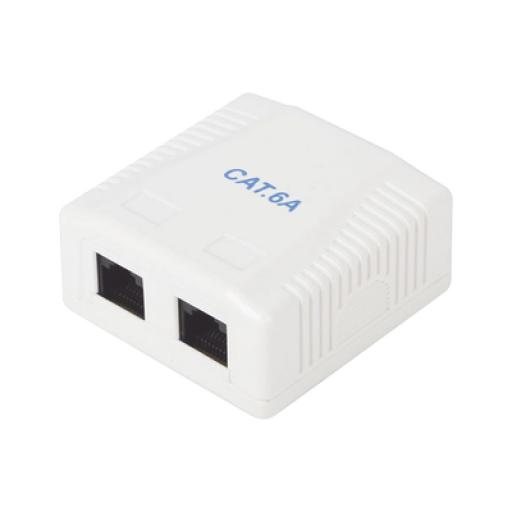 [LINKEDPROBYEPCOM_LP-WP-39-C6A] LINKEDPRO BY EPCOM Caja de pared con 2 puertos, incluye 2 jacks UTP Cat6A