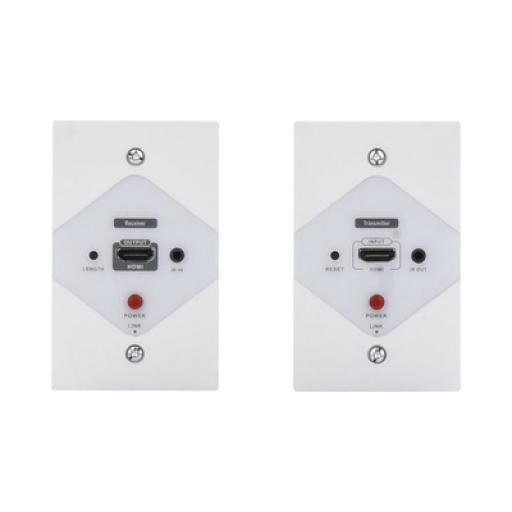 [EPCOM_TT372W] Epcom Kit Extensor HDMI en PLACAS DE PARED para distancias de 40 metros / Resolución 1080P @ 60 Hz / Cat 6/6A/ 7 / HDR/ Cero Latencia / Soporta Control Remoto / Placa de pared de 2.74 x 4.49” (tamaño estándar de EE.UU.).