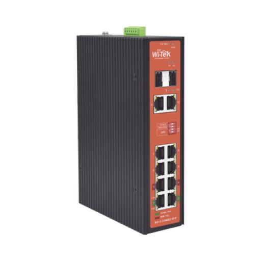[WI-TEK_WI-PS310GF-I-V2] WI-TEK Switch Industrial PoE++ y pasivo de 24V / No administrable / Con 8 puertos Gigabit + 2 SFP combo / Presupuesto 300W