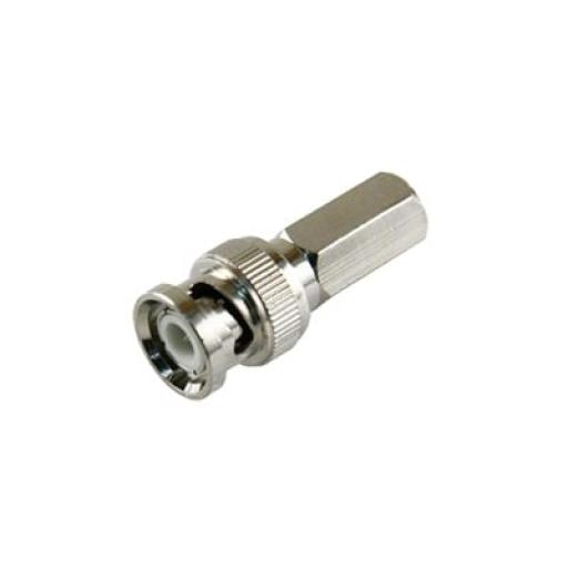 [EPCOM_TT-RG-92] Epcom Conector BNC Macho de Ensamble Roscable (Hex.) en Sentido de las Manecillas de Reloj para Cable Coaxial RG-59/U, Níquel/ Oro/ Delrin.