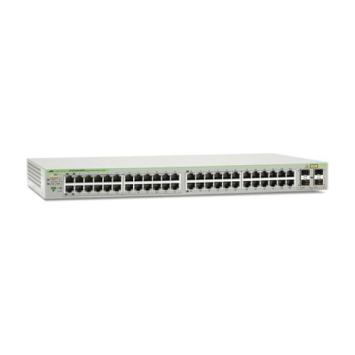 [ALLIEDTELESIS_AT-GS950/48PS-10] Allied Telesis Switch PoE+ Gigabit WebSmart de 48 puertos 10/100/1000 Mbps (24 Puertos PoE) + 4 puertos gigabit SFP (Combo), 370 W