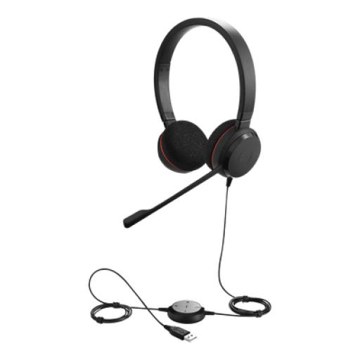 [JABRA_EVOLVE-20-DUO-UC] Jabra Jabra Evolve 20 DUO con conexión USB, micrófono con cancelación de ruido de ultima generación, configuración Plug and Play (4999-829-209) 