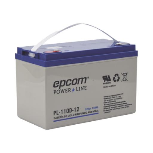 [EPCOM_PL-110-D12] Epcom Batería 12 Vcc / 110 Ah / Ciclo Profundo / AGM-VRLA / Uso en Aplicación Fotovoltaica /Terminales Tipo Tornillo HEX M6