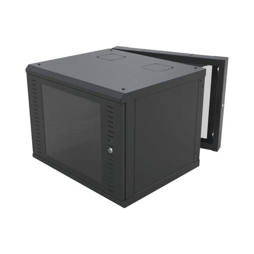[LINKEDPROBYEPCOM_SR-1912-GAP-V4] LINKEDPRO BY EPCOM Gabinete Abatible de Pared (Con Marco Trasero) con Rack 19" de 12 Unidades. Ventana de Cristal Templado.