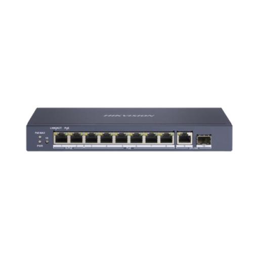 [HIKVISIONDIGITALTECHNOLOGY_DS-3E0510HP-E] Hikvision Digital Technology Switch PoE+ / No Administrable / 6 Puertos 10/100 Mbps PoE+ / 2 Puertos 10/100 PoE++(90 W) / 1 Puerto 10/100/1000 Uplink + 1 puerto SFP / PoE hasta 250 metros /  110 W