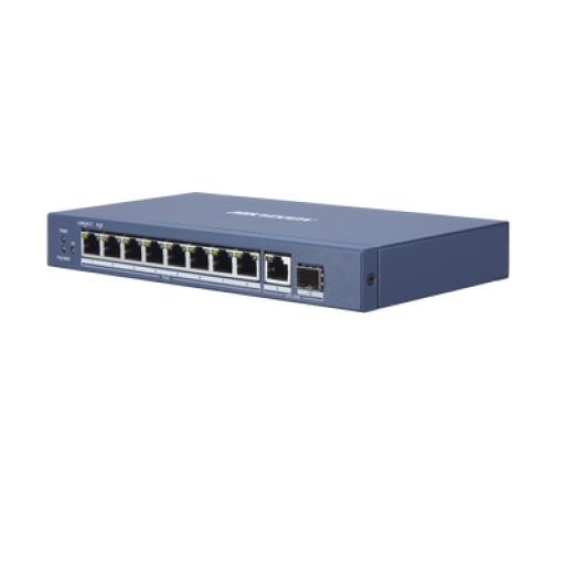 [HIKVISIONDIGITALTECHNOLOGY_DS-3E0510P-E] Hikvision Digital Technology Switch Gigabit PoE+ / No Administrable / 8 Puertos 10/100/1000 Mbps PoE+ / 1 Puerto 10/100/1000 Mbps de Uplink + 1 Puerto SFP /  110 W