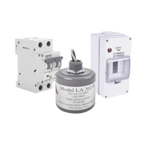 [EPCOM_PL32ACA] Epcom Kit de Centro de Carga Para Corriente Alterna, Breaker de hasta  400 Vca de 32 A con Supresor de Picos Transitorios.