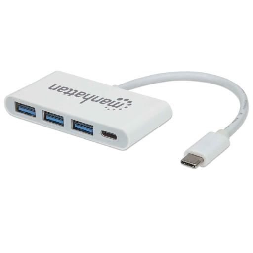 [MANHATTAN_163552] Hub de 3 puertos USB 3.2 Manhattan Blanco.