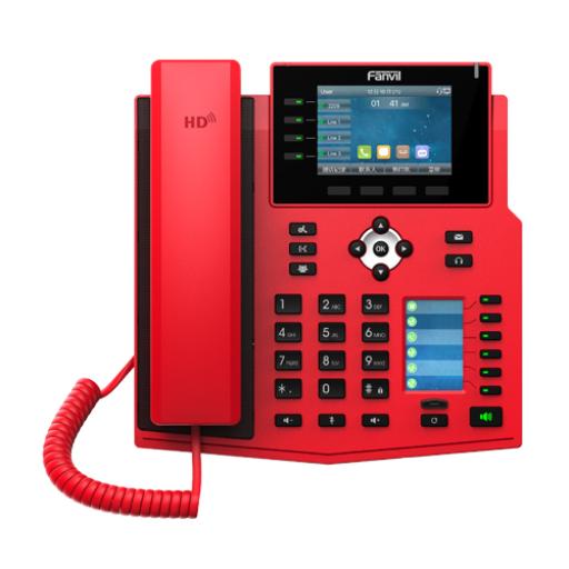 [FANVIL_X5U-R] Fanvil Teléfono IP Empresarial con Estándares Europeos, 16 lineas SIP con pantalla LCD de 3.5" a color, 6 teclas DSS/BLF, puertos Gigabit, IPv6, Opus y conferencia de 3 vías, PoE/DC (incluye fuente).