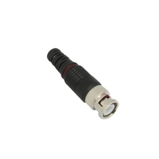[EPCOM_TT-RG-97] Epcom Conector BNC macho en 75 Ohm con Base de Alivio Plástica Negra para Cable Coaxial RG-59/ RG-6, Níquel/ Oro/ Teflón.