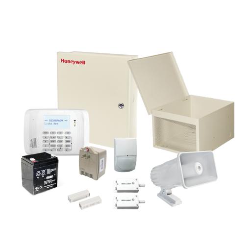 [HONEYWELLHOMERESIDEO_VISTA48ECO] HONEYWELL HOME RESIDEO Kit de Alarma Residencial con Sensor de Movimiento y Contactos Magnéticos, Incluye Batería, Transformador y Sirena