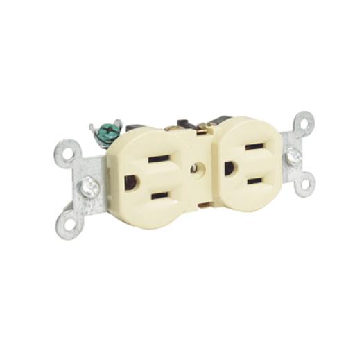 [SURTEK_SYS-136400] Surtek Contacto dúplex tapa marfil base negra 15A 127 Vca
