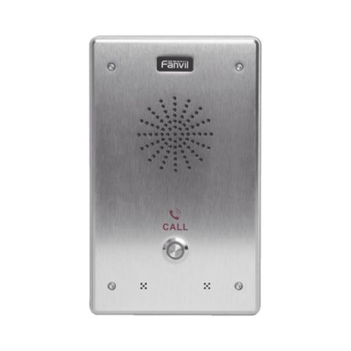 [FANVIL_I12-N-01P] Fanvil Intercomunicador IP, 2 líneas SIP, 2 relevadores con botón para llamada, anti-vandálico, IP65 e IK10, PoE