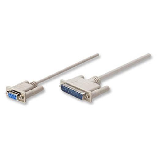 [MANHATTAN_314770] Cable Null Modem para Impresora Manhattan Gris 1.8 M.