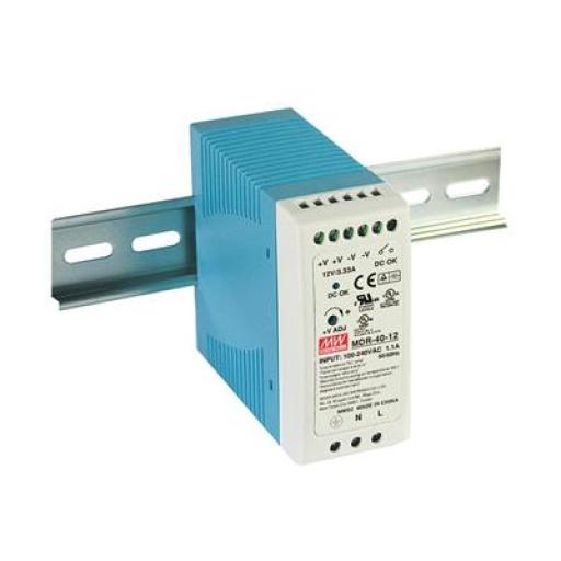 [MEANWELL_MDR-40-5] MEANWELL Fuente de poder Industrial Riel Din 5Vcc, 40W