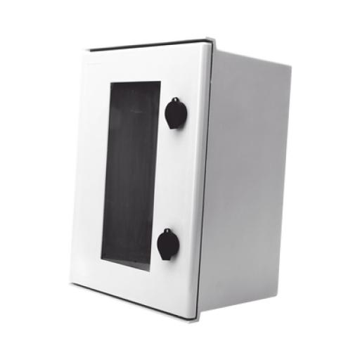 [PRECISION_PST-3040-20PT] Precision Gabinete de Poliéster IP65 Puerta Transparente, Uso en Intemperie (300 x 400 x 200 mm) con Placa Trasera Interior de Plástico (Incluye Chapa y Llave).