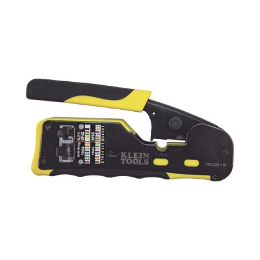 [KLEINTOOLS_VDV226-110] Klein Tools Ponchadora/Pelacables/Cortacables con Matraca para Conectores Pass-Thru RJ45 y Conectores Estándar RJ11/RJ12.