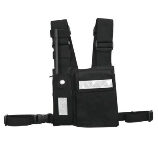 [SYSCOM_CPP-SLG] Syscom Pechera Universal Sin Logo con Soporte para Radio y Bolígrafo más Bolsa con Cinta Adherente para su Seguridad.