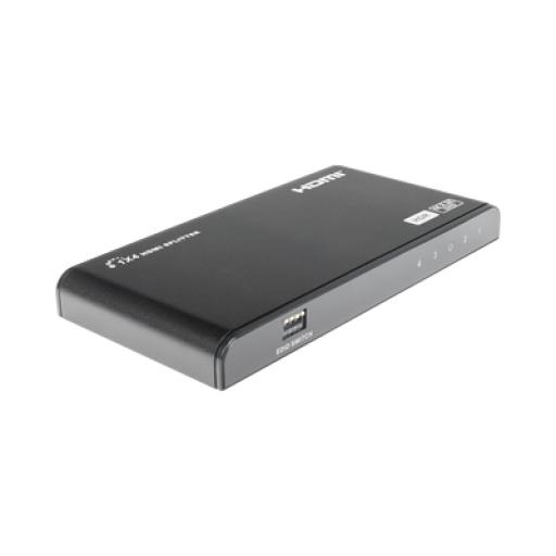 [EPCOM_TT314HDR-V2.0] Epcom Divisor (Splitter) HDMI 4K de 1 Entrada a 4 Salidas (Simultaneas) / Soporta 4K×2K  / Ajuste de resoluciones EDID / HDR / HDMI 2.0 /  HDCP 2.2  / Permite mezclar pantallas en 4K y 1080P