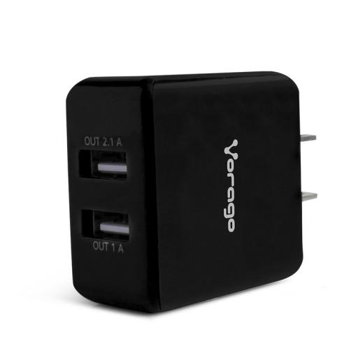 [VORAGO_AU-106-BK]  Vorago Cargador Para Pared Vorago Puertos Usb Negro Blister Au-106-bk