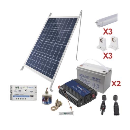 [EPCOM_PVT8LIGHT3] Epcom Kit Solar Para Iluminación Básica en Zonas Rurales, 3 Tubos Led