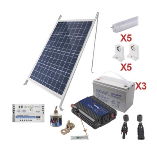 [EPCOM_PVT8LIGHT5] Epcom Kit Solar Para Iluminación Básica en Zonas Rurales, 5 Tubos Led