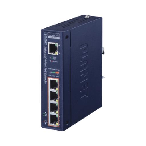 [PLANET_IPOE-E174] Planet Extensor Industrial PoE, Entrada PoE 802.3 bt  y 4 Puertos de Salida Gigabit 802.3 af/at