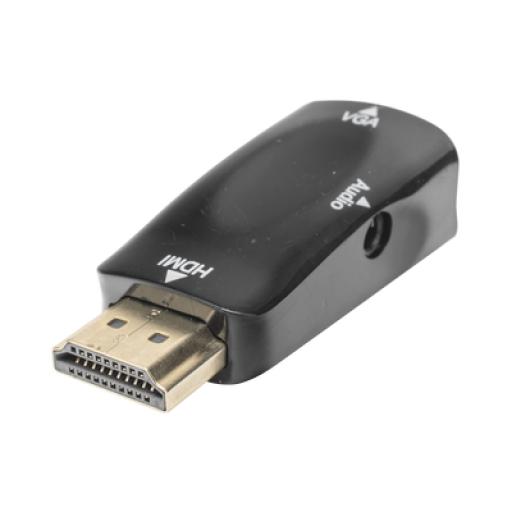 [EPCOM_HDMI-VGA] Epcom Adaptador (Convertidor) HDMI a VGA  / HDMI Macho a VGA Hembra / Resolución 1920x1080 @ 60Hz  / Adaptador de Audio de 3.5 mm / Chapado en Níquel