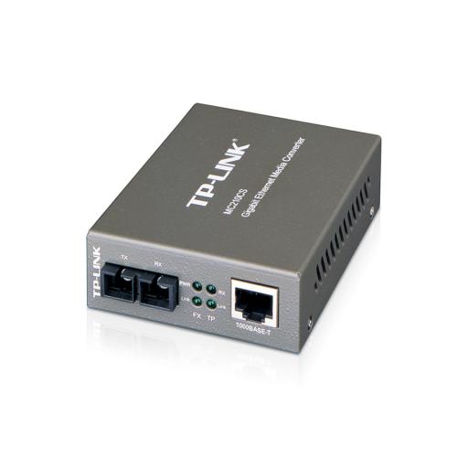 [TPLINK_MC210CS] TPLINK Convertidor Fibra Óptica Monomodo / 1 Puerto RJ45 10/100/1000 Mbps / Puerto Fibra Óptica SC 1000 Mbps / Hasta 20 Km / Plug and Play