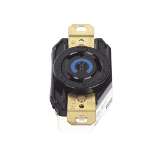 [HUBBELL_HUB-HBL-2620] Hubbell Receptáculo de Media Vuelta Industrial 30 A 250 V CA 2 Polos 3 Hilos (Nema L6-30R) Color Negro.