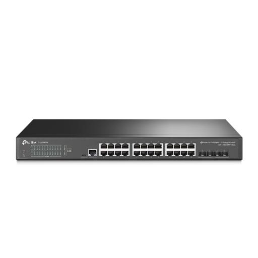 [TPLINK_TL-SG3428X] TPLINK Switch Omada SDN Administrable / 24 puertos Gigabit y 4 puertos SFP+ / Funciones sFlow, QinQ y QoS / Administración centralizada OMADA