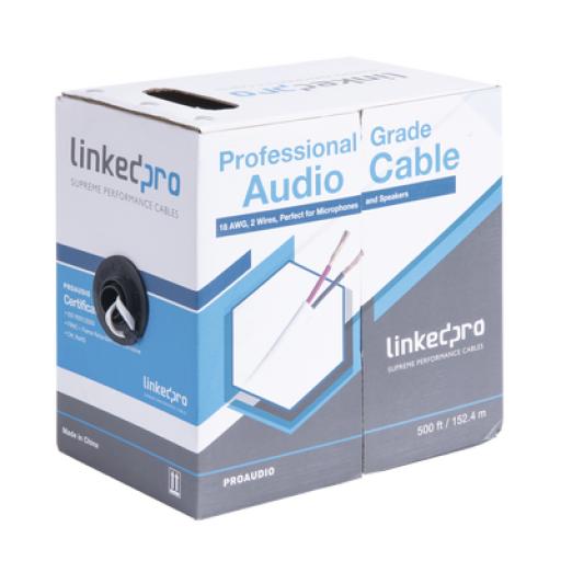 [LINKEDPROBYEPCOM_PRO-AUDIO] LINKEDPRO BY EPCOM Cable para audio profesional de 2 conductores calibre 18 para aplicaciones de audio y automatización bobina de 152 m