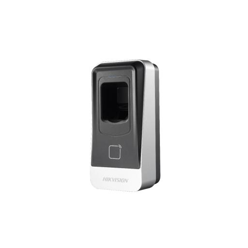 [HIKVISIONDIGITALTECHNOLOGY_DS-K1201A-MF] Hikvision Digital Technology Lector esclavo MIFARE IP65 / Huella Digital / Lector de Tarjetas de Proximidad / RS-485 / Interior y Exterior / Requiere Panel de Control de Acceso DS-K2604,02,01